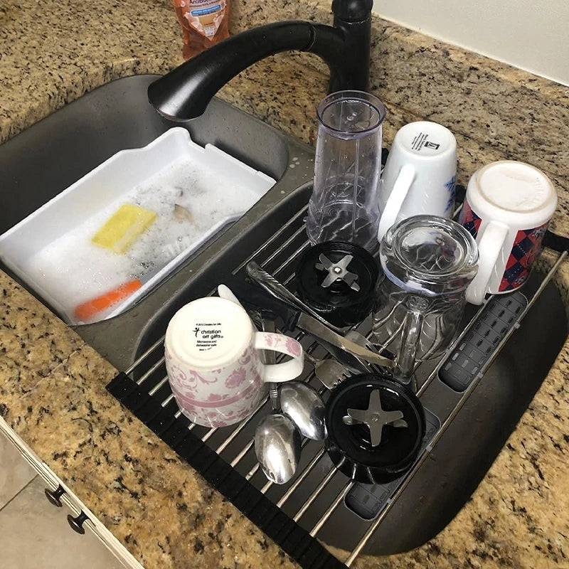 Kitchen Sink Roll Up Dish Drying Rack