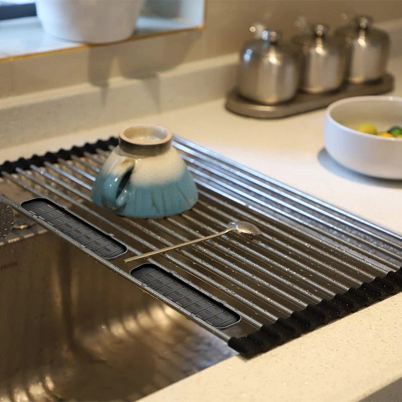 Kitchen Sink Roll Up Dish Drying Rack